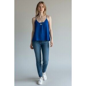 NWT Lush Sapphire Blue M Tank Coastal Granddaughter Minimalist Chic Boho Beach